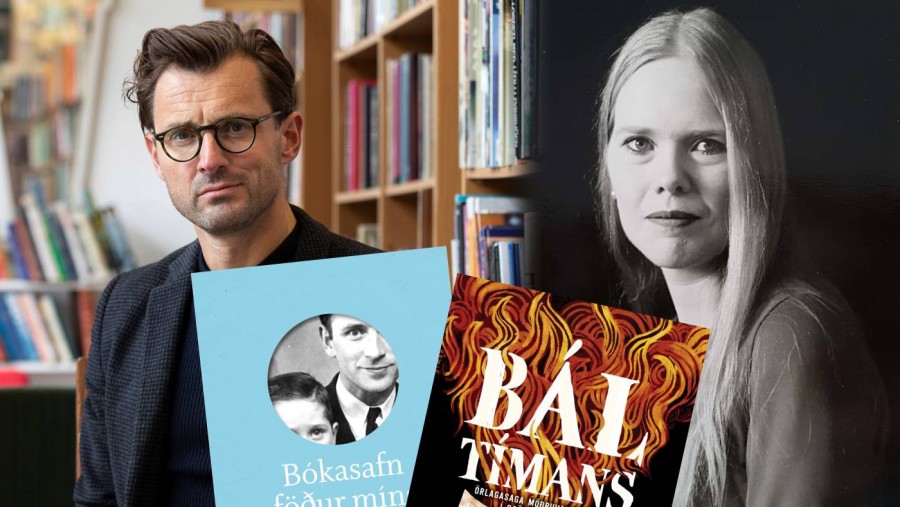 Arndís Þórarinsdóttir og Ragnar Helgi Ólafsson ræða bækur Arndís Þórarinsdóttir og Ragnar Helgi Ólafsson ræða bækur